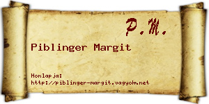 Piblinger Margit névjegykártya